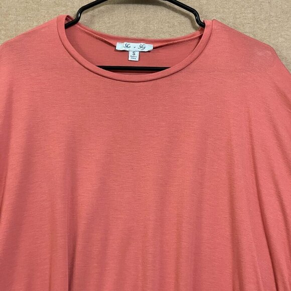 She + Sky Blouse Women's Small Mauve Sleeveless with Ruffles - Picture 2 of 12